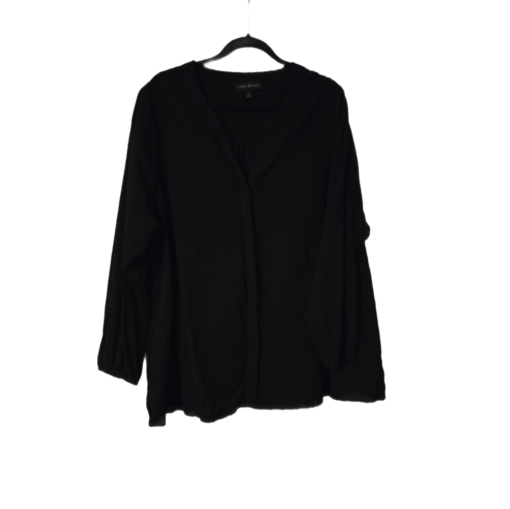 Lane Bryant Black vneck button down Size 22